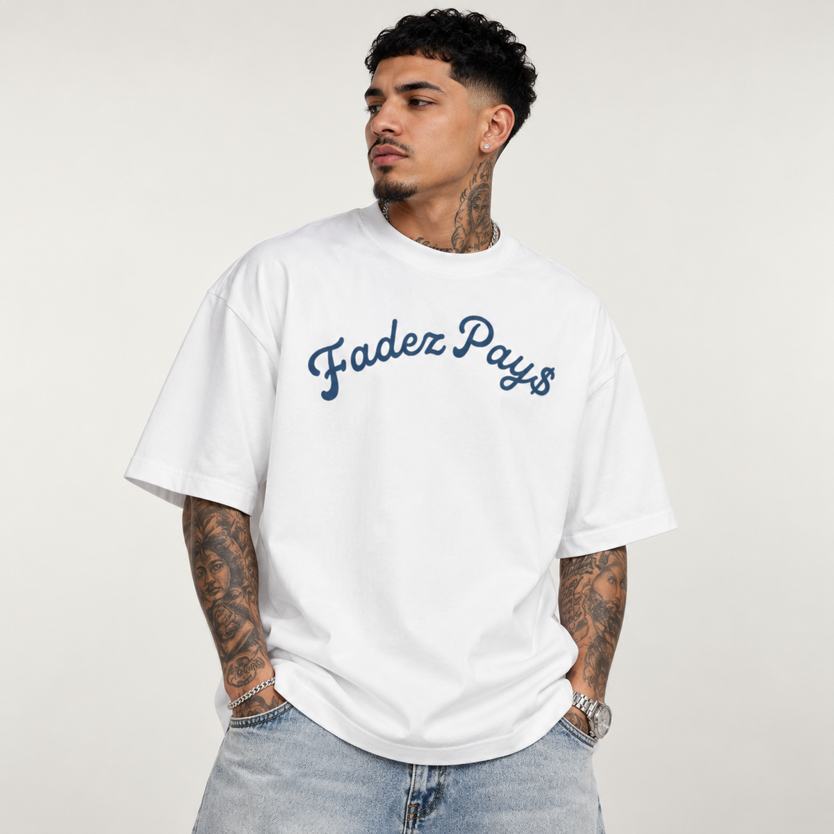 theCut FP Tee - White/Navy