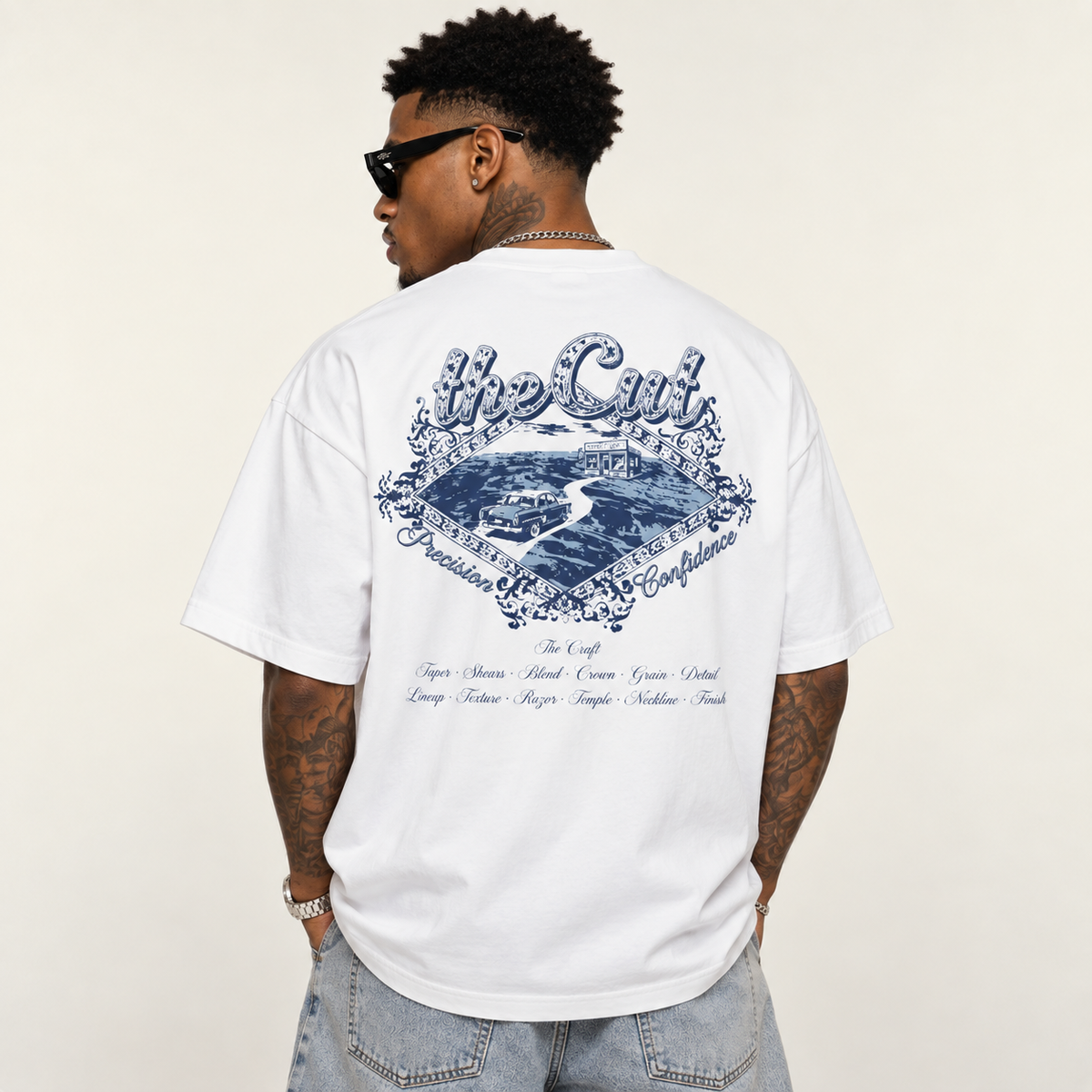 THECUT TAPER ROUTE TEE - WHITE