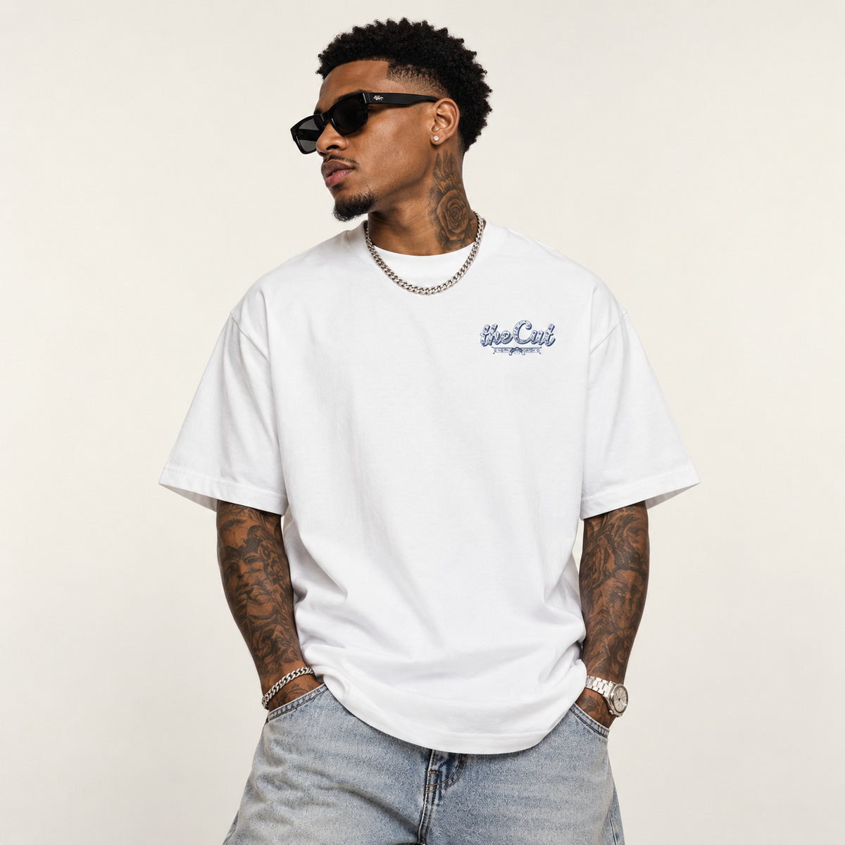 THECUT TAPER ROUTE TEE - WHITE