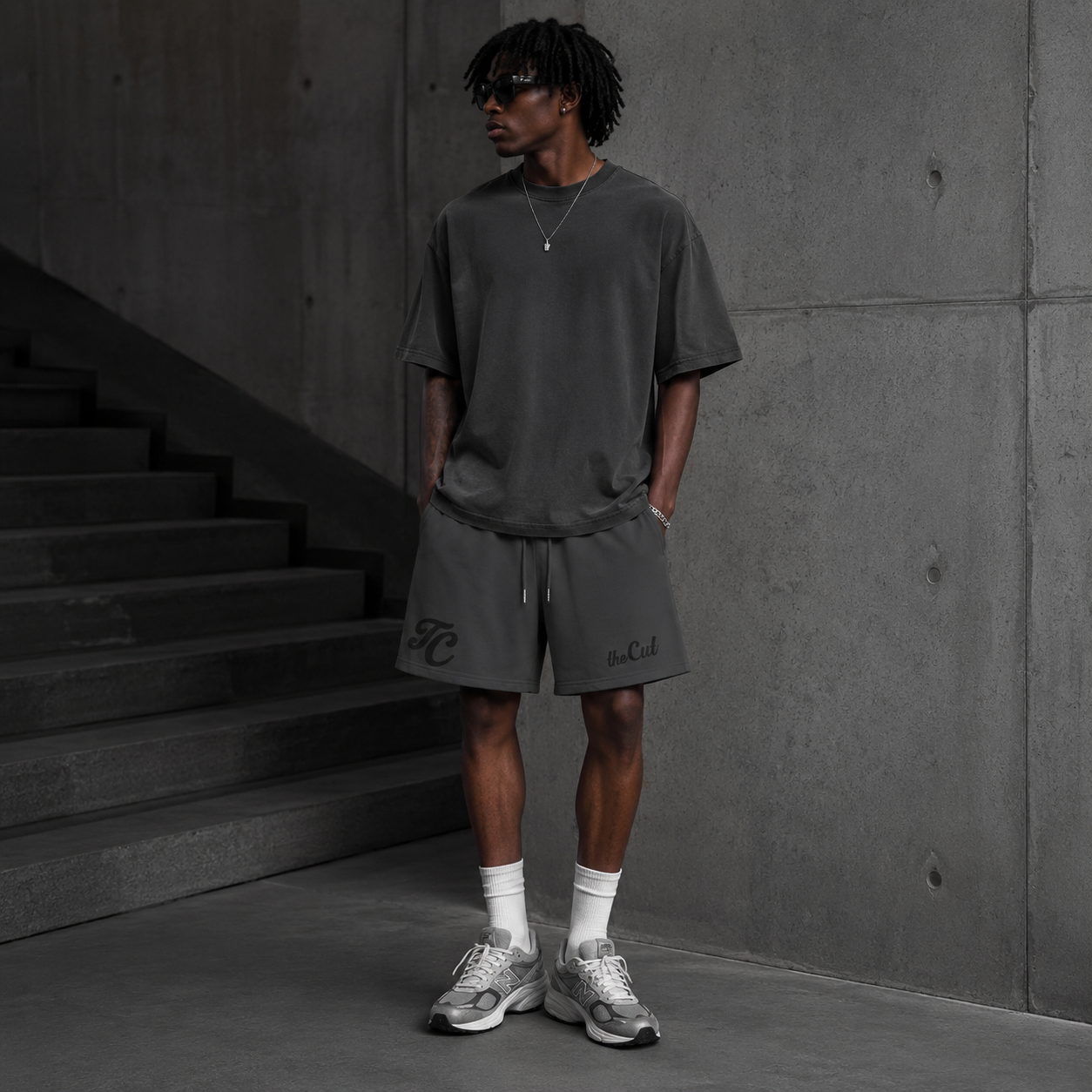 theCut Heavyweight Fleece Shorts - Charcoal Gray