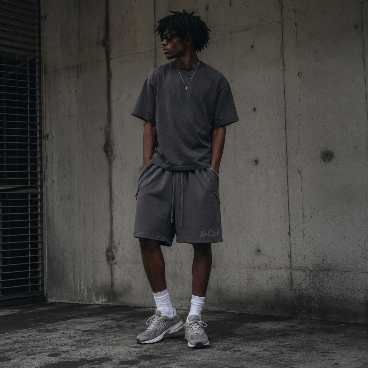 theCut Vintage Wash Shorts - Dark Gray