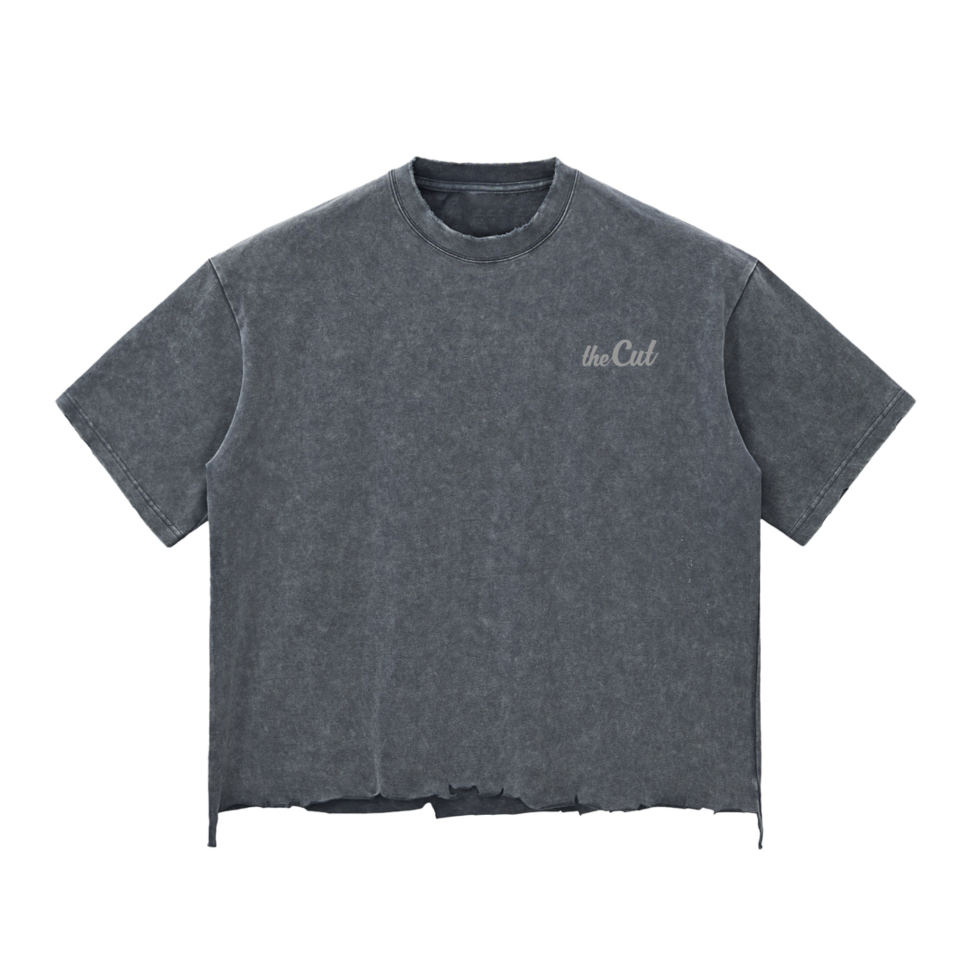 No Bullsh**t Tools For Barbershops Head Snow Wash Cropped Raw-Hem Boxy Tee