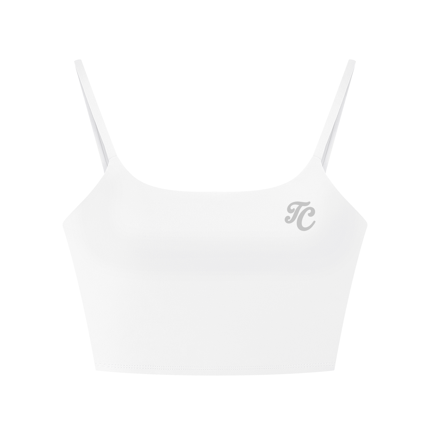 Women's Solid Color Sports Bra White
