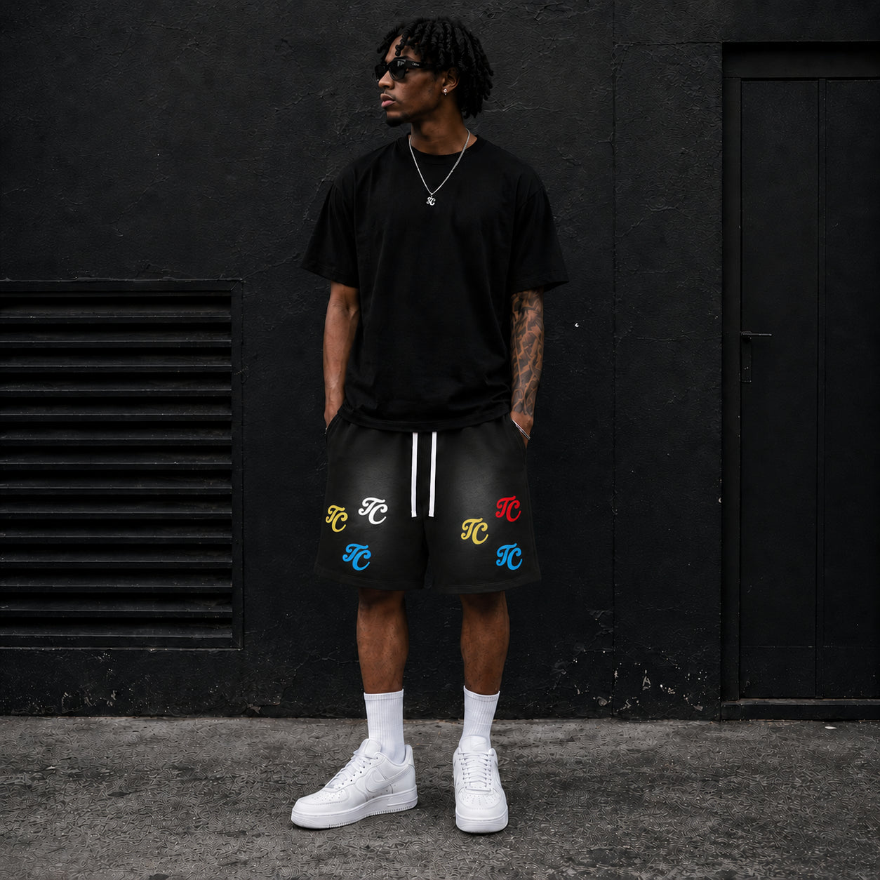 theCut Monogram Sun Fade Shorts – Multi