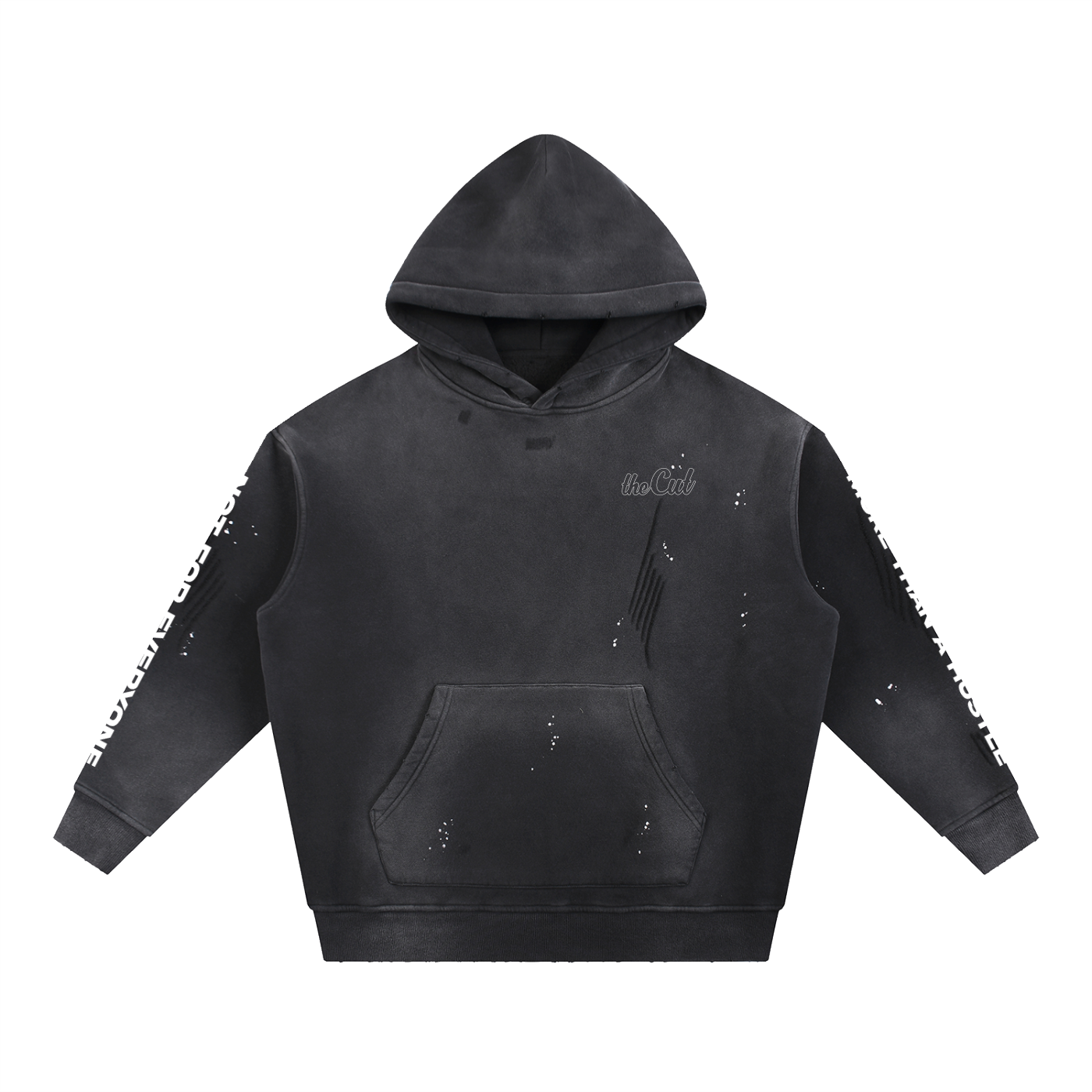 Not for Everyone Vintage Washed Frayed Fleece Hoodie