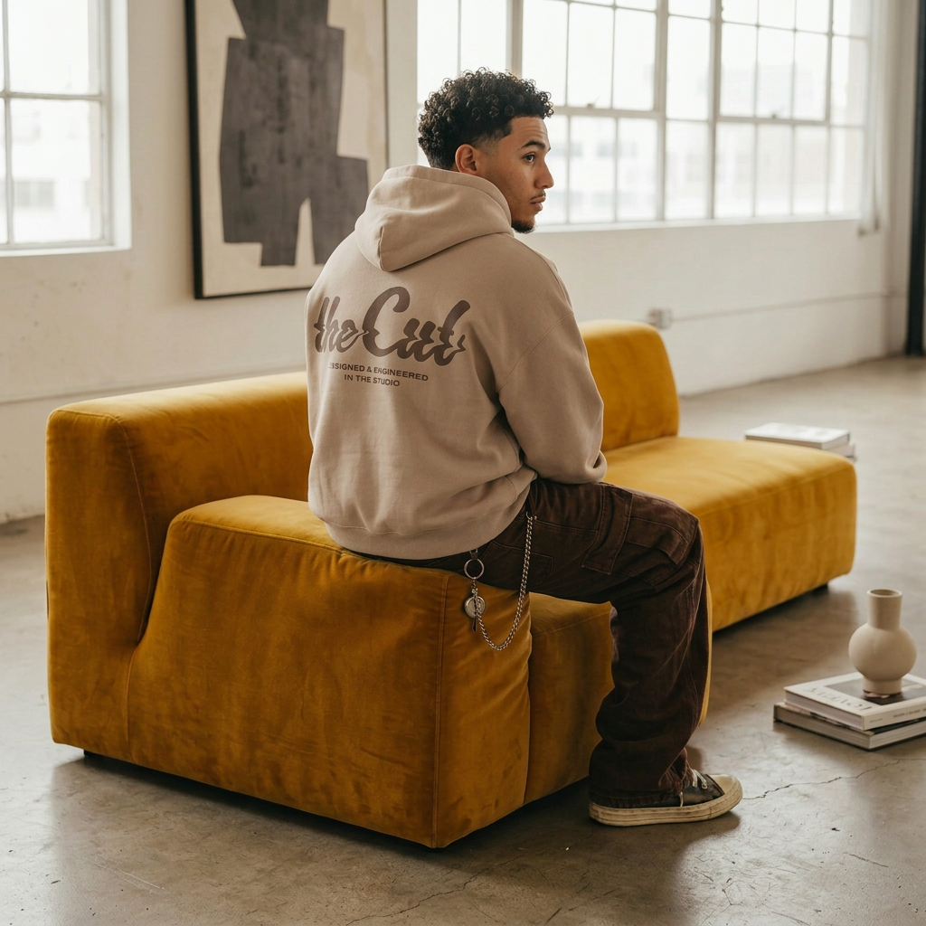 theCut Glitch Wave Caramel Print Hoodie