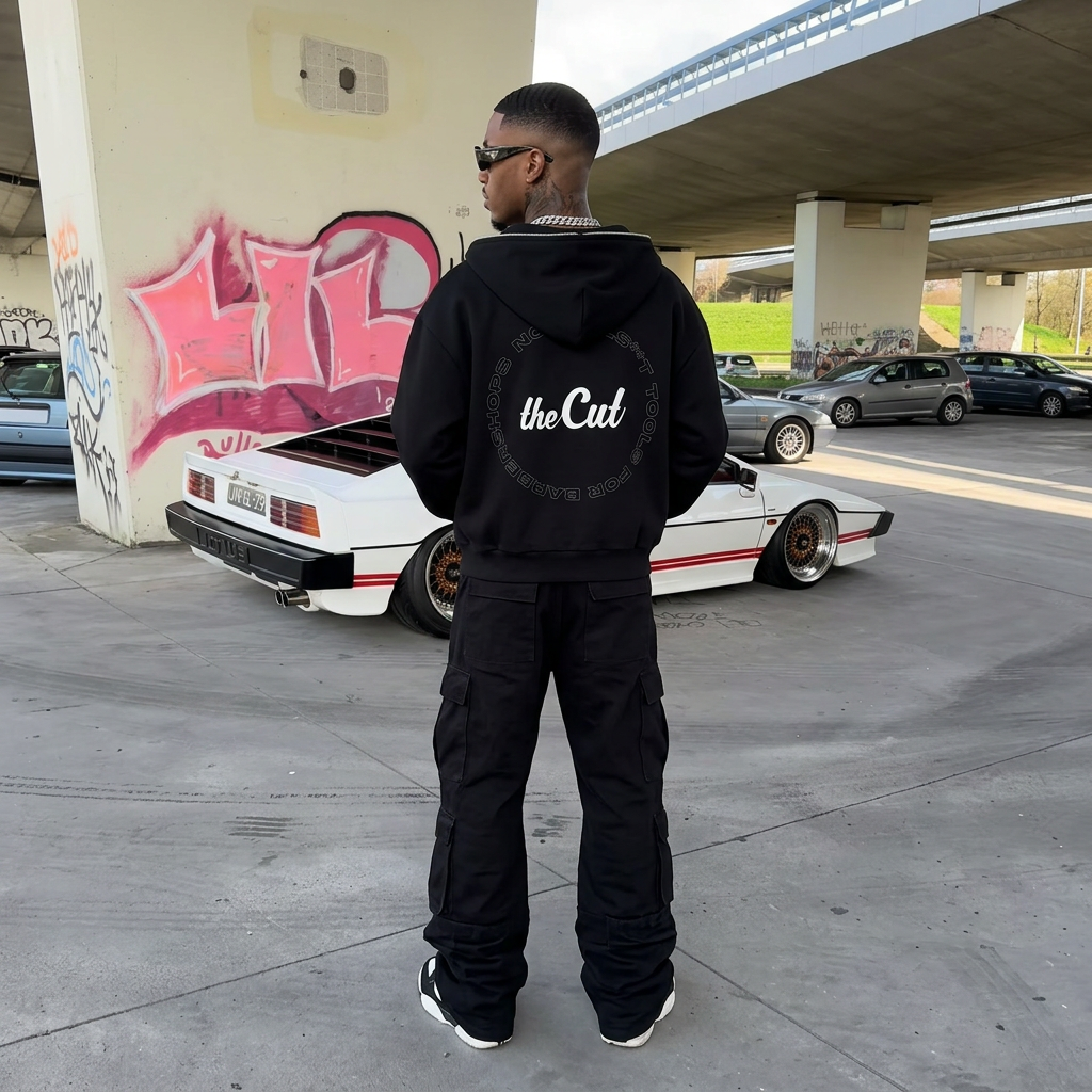 Fleeced Full-Zip Boxy Hoodie