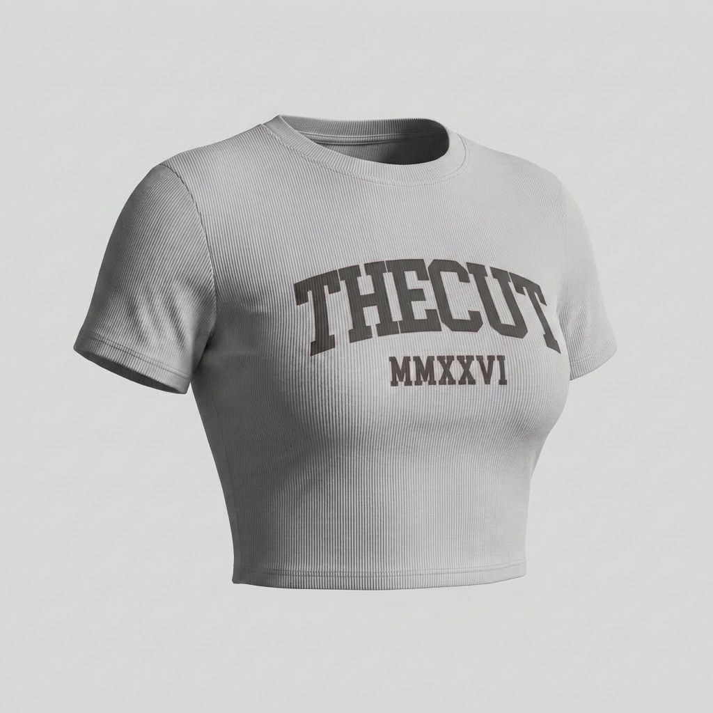 Women's Slim Ribbed Crop Collegiate Tee