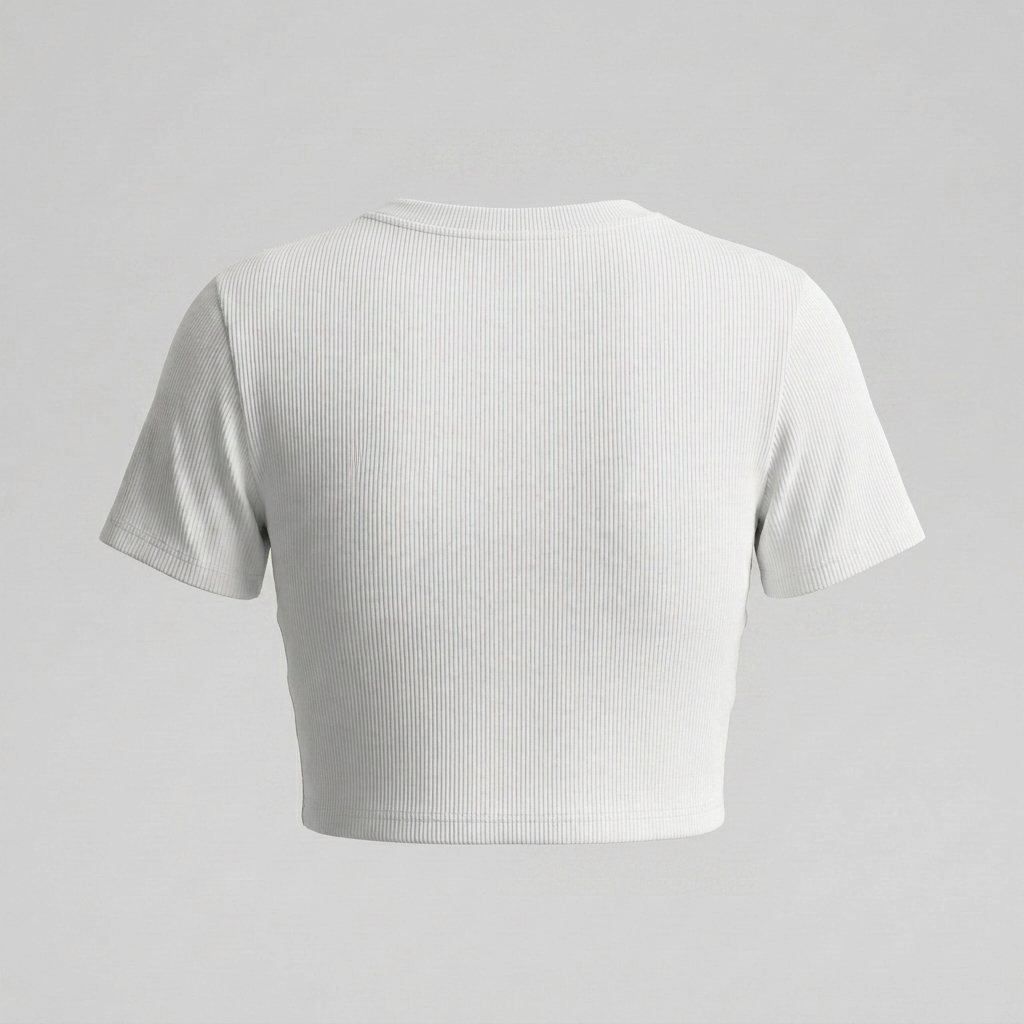 Women's Slim Ribbed Crop Collegiate Tee