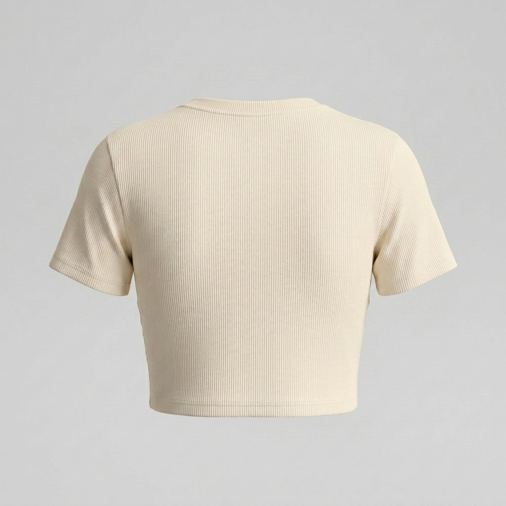 Women's Slim Ribbed Crop Collegiate Tee
