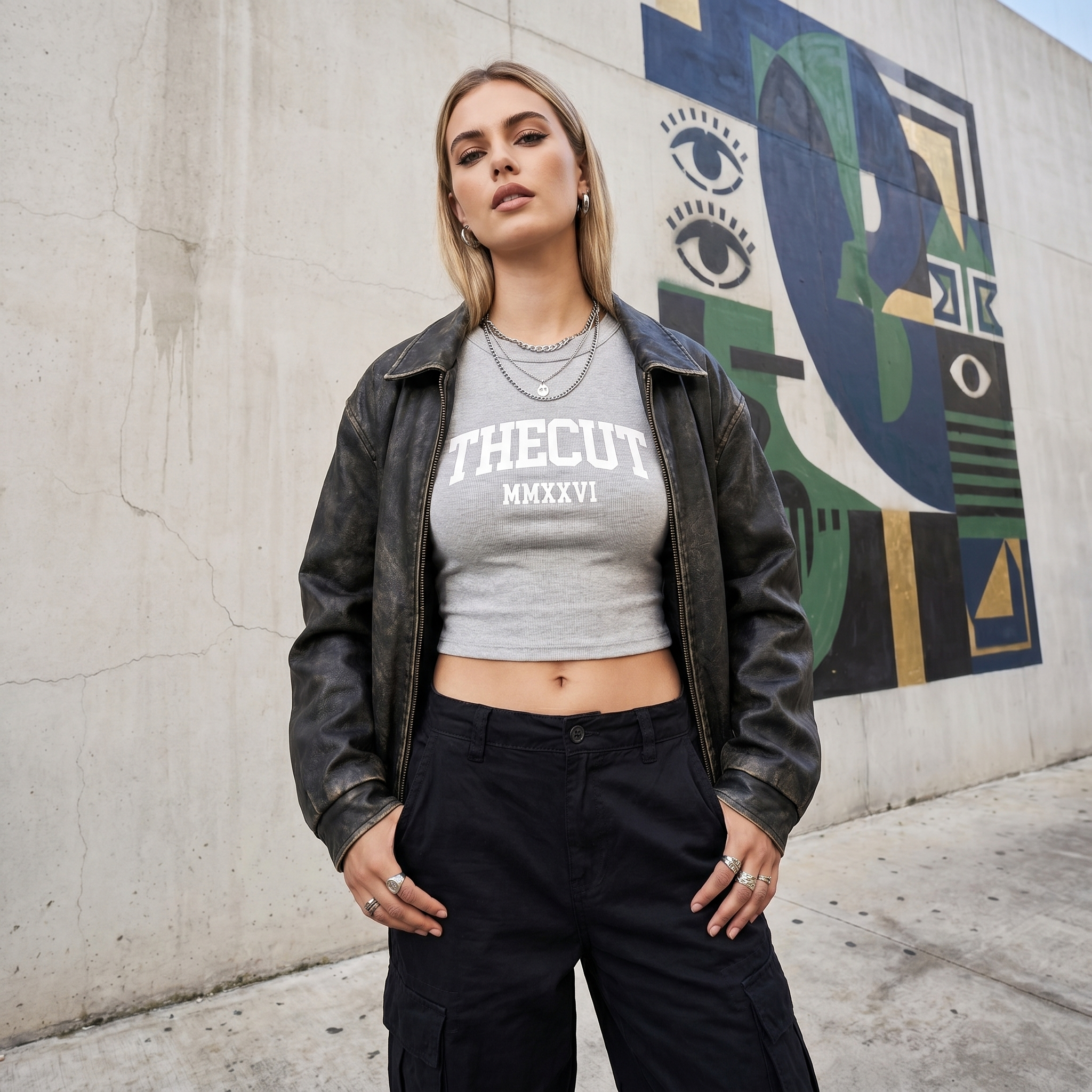 Women's Slim Ribbed Crop Collegiate Tee