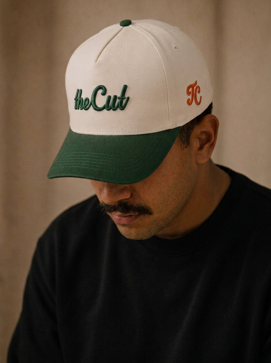 theCut Snapback Hat - Beige & Green