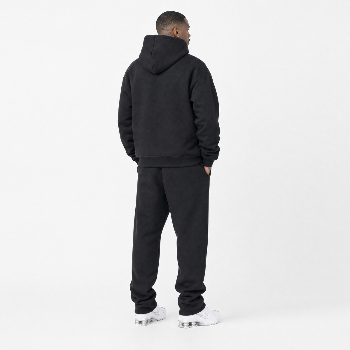 Black TC Fleeced Hoodie