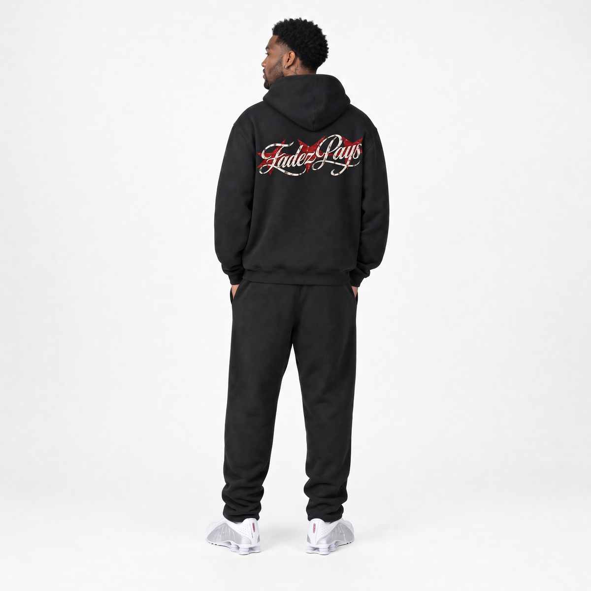 BLACK TC FADEZ PAYS FLEECED HOODIE