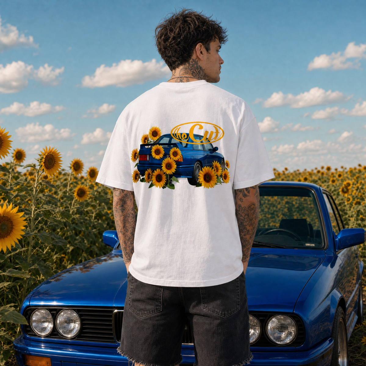 theCut M Model Flower Boxy Tee - White