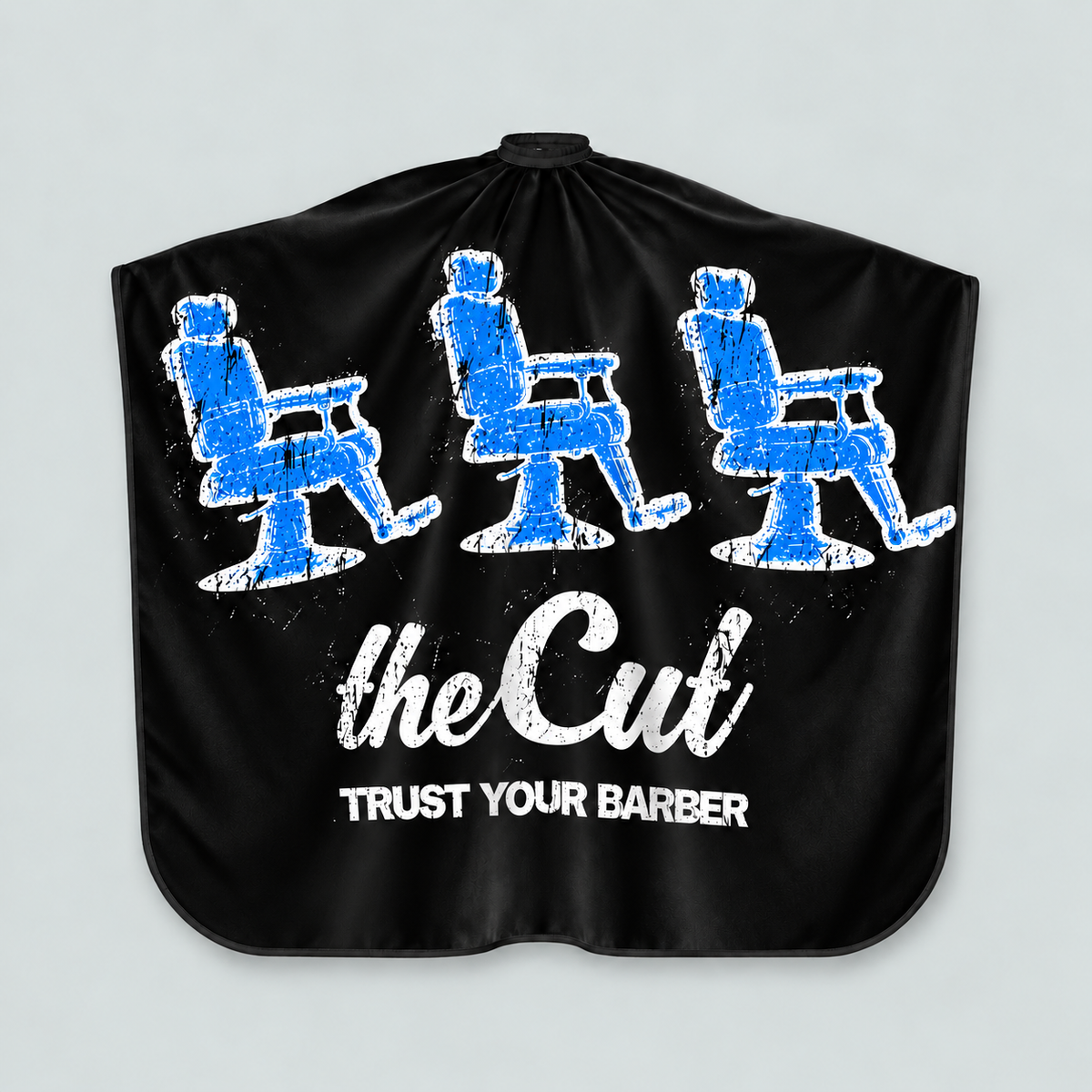 theCut Blue Thrones Cape — product view on grey background