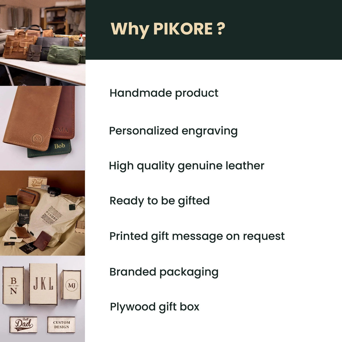 Pikore 11-Pocket Leather Barber Apron